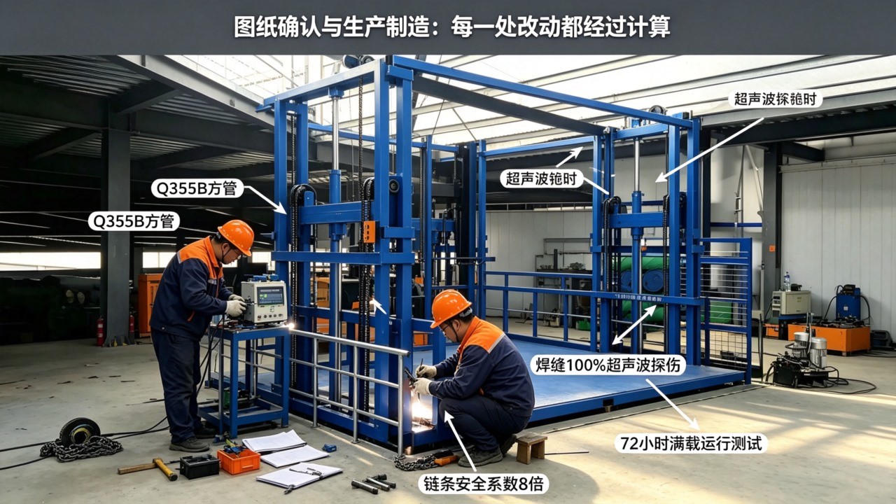 生产车间内货梯框架焊接探伤实拍图.jpg