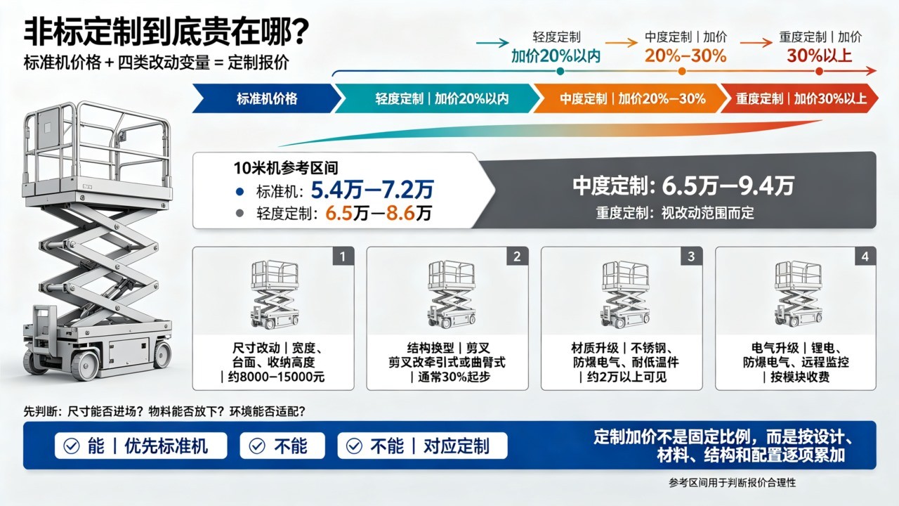 非标定制价格上浮区间示意图