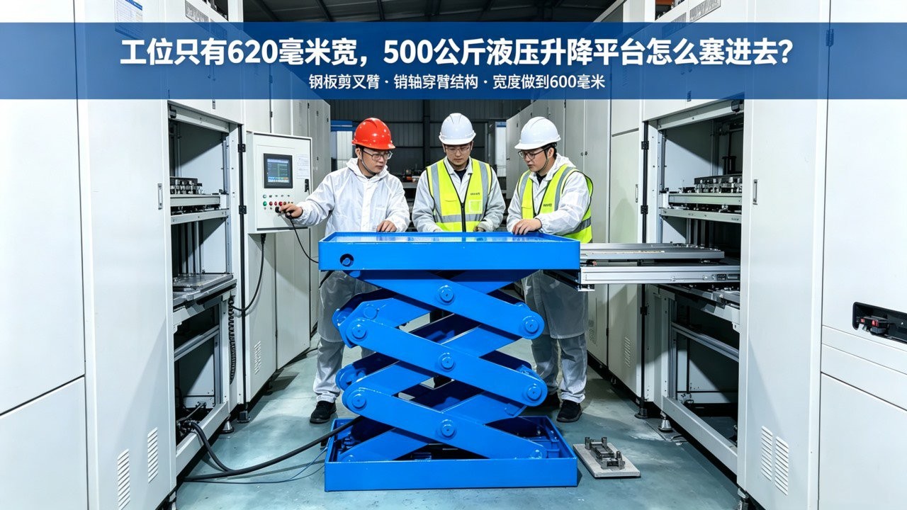 工位只有620毫米宽_500公斤液压升降平台定制?