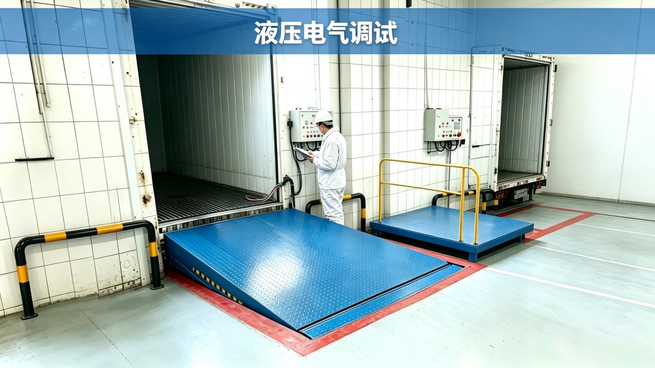 固定式登车桥液压管路与电气控制箱接线实拍图.jpg
