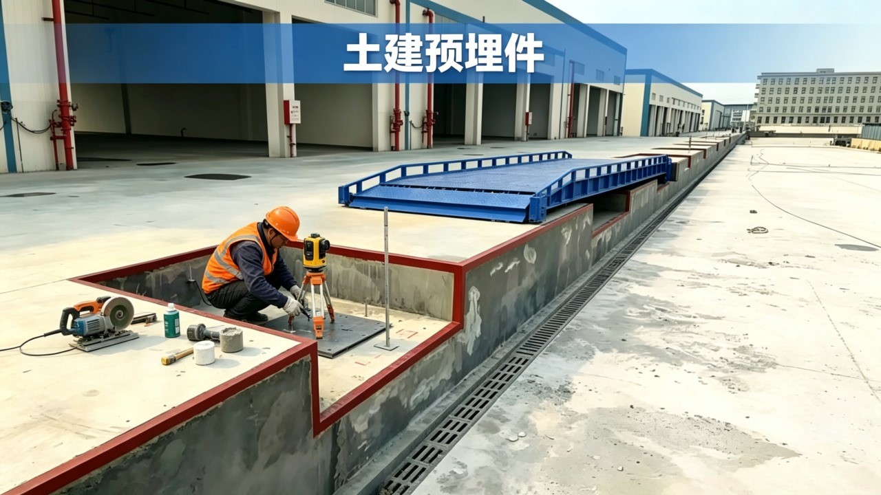 固定式登车桥安装图预埋件定位图展示实拍图 .jpg
